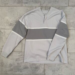 Mens Nike Tiger Woods golf Henley Gray polo shirt large Masters